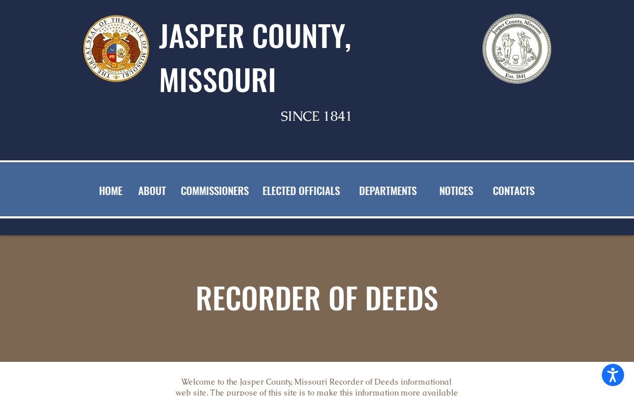Joplin residents directory image of Jasper County Recorder access