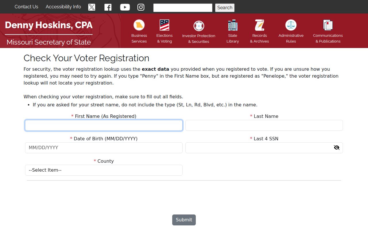 Joplin residents directory Missouri exact-match voter lookup