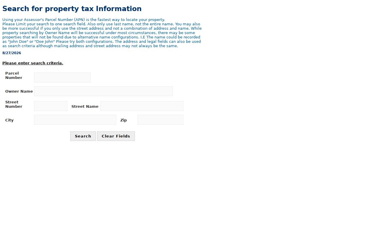 Joplin street directory Tax View property search